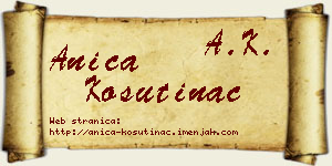 Anica Košutinac vizit kartica